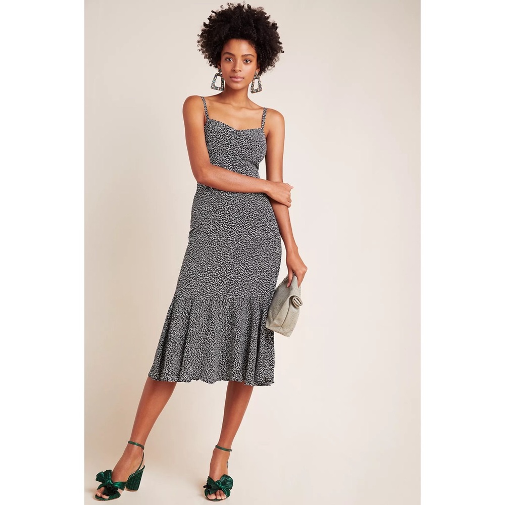 Anthropologie Tina Flounced Midi Dress